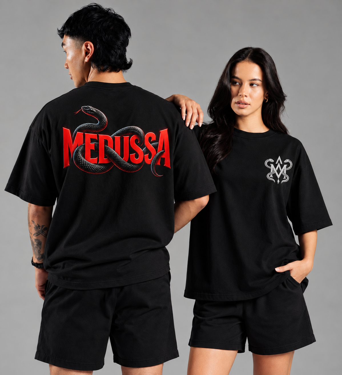 MEDUSSA SNAKE | Playera Oversize Medussa Negra | Lifestyle & Training Wear