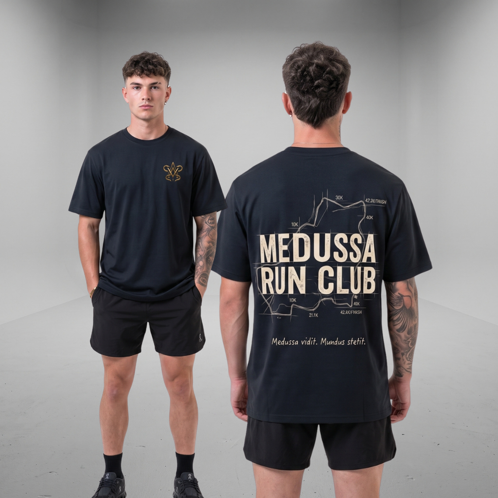 MEDUSSA RUN CLUB: EDICIÓN 42K | Playera Oversize Unisex | Lifestyle & Training Wear