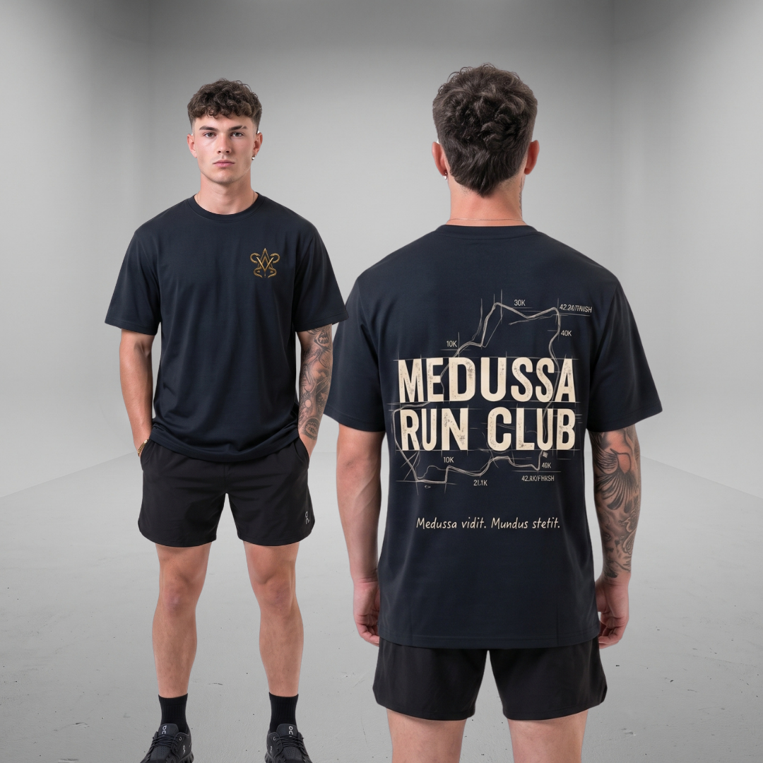MEDUSSA RUN CLUB: EDICIÓN 42K | Playera Oversize Unisex | Lifestyle & Training Wear