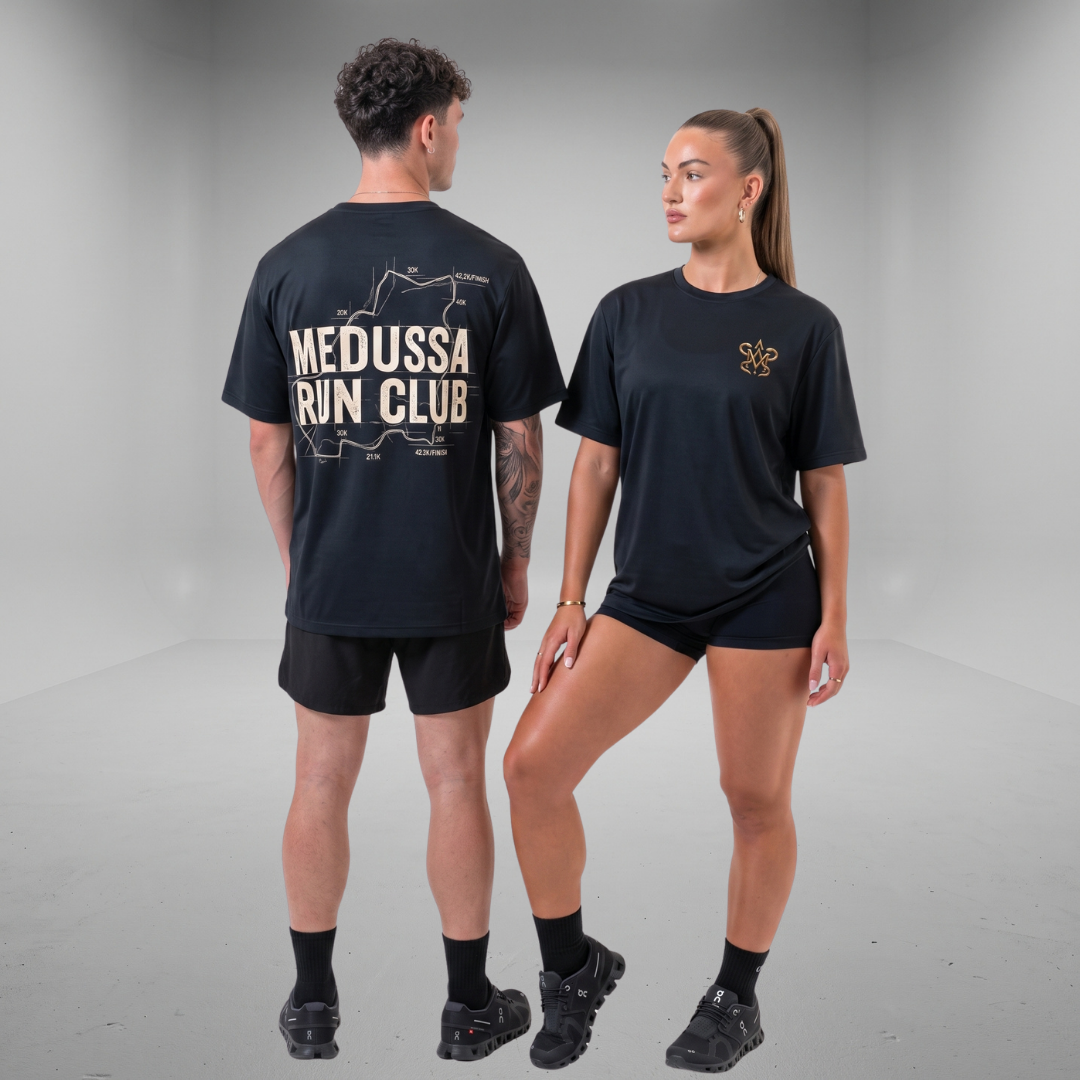 MEDUSSA RUN CLUB: EDICIÓN 42K | Playera Oversize Unisex | Lifestyle & Training Wear
